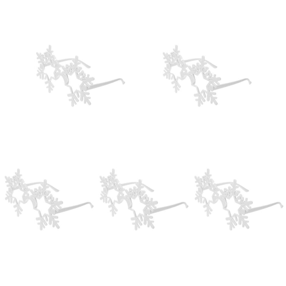 2076 5 Pairs of Snowflake Shape Glasses Christmas Snowflake Eyeglasses